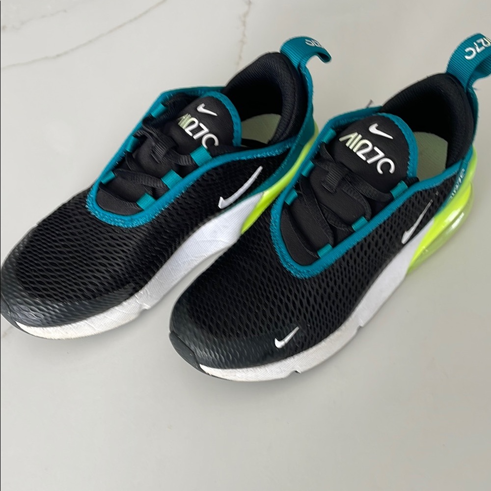Nike Kids Air Max 270 Black and Green Shoes
